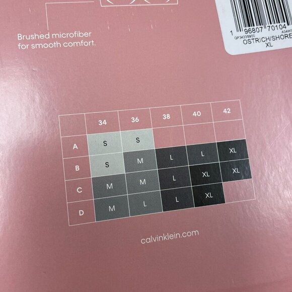 Calvin Klein 2 Pack Lightly Lined Wireless Bras XL Microfiber NWT 6469 - Picture 2 of 5